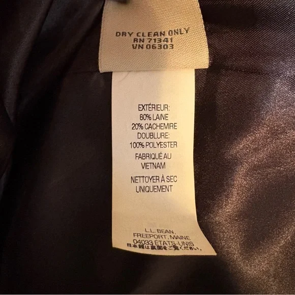 L.L. Bean Vintage Wool Cashmere Blazer Grey Size 16 Quiet Luxury 90s Academia - Picture 8 of 8